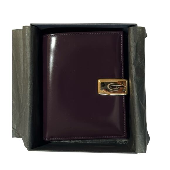 NEW IN BOX Authentic GUCCI Brown Leather Compact Bifold Wallet Gold Hardware - Picture 1 of 10